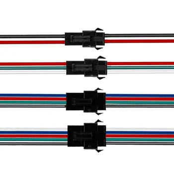 2pin 3pin 4pin 5pin SM/JST Konektörü Erkek ve Dişi Tel Tek RGB RGBW WS2812 / WS2811 / WS2815 IC LED Şerit 100 çift / grup
