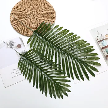 Yapay Demir Yaprak Palmiye Ağacı Yeşil Yaprak Bitki Plastik Bonsai Bonsai Yaprak Bahçe Aile Düğün Masa Dekorasyon