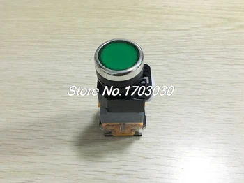 AC 220 V 1NO 1NC DPST Düz Anlık basmalı düğme anahtarı w yeşil led ışık