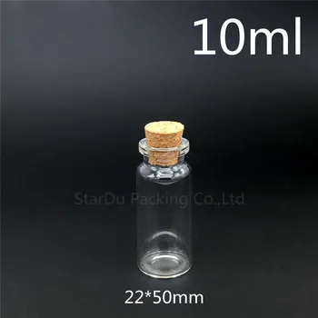 50 adet 10ml Küçük Sevimli Mini Mantar Tıpa Cam Şişeler Şişeler Kavanoz Konteynerler 1/3oz Küçük Dileğiyle mantarlı şişe