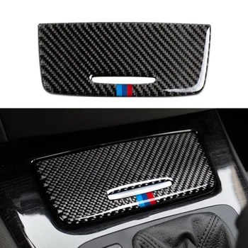 Karbon Fiber Oto saklama kutusu Paneli ayar kapağı dekorasyon çıkartmaları İç BMW E90 E92 E93 3 Serisi 2005-12 Araba Aksesuarları