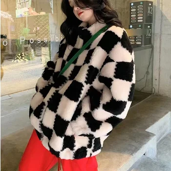 Kış Ceket Kadınlar Yüksek Kalite Hakiki Yün Ceket Düzenli Uzunluk Kalın sıcak ızgara Ekleme Gerçek Koyun Kuzu Yün Elbise Feamle