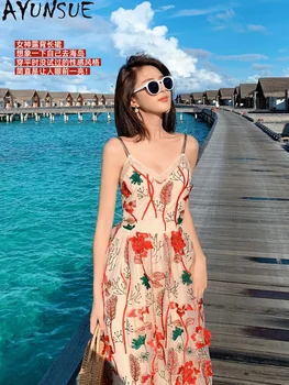 Seksi yaz elbisesi Kadın Plaj Tatil Backless Kadın Elbise Askısı Boho Vestidos Baskı Çiçek Vestido De Mulher