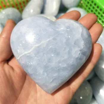 Doğal Kiyanit Taş Mavi Celestite Kristal Kuvars Kalp 300g-400g 1 adet