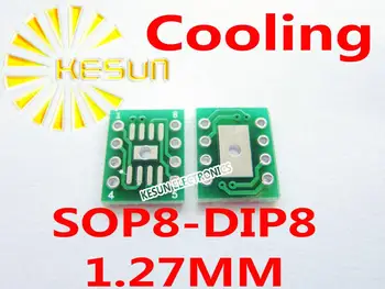 ÜCRETSİZ KARGO 20 ADET SOP8 dönüş DIP8 Soğutma ile 1.27 MM Pitch IC adaptör soketi adaptör plakası PCB
