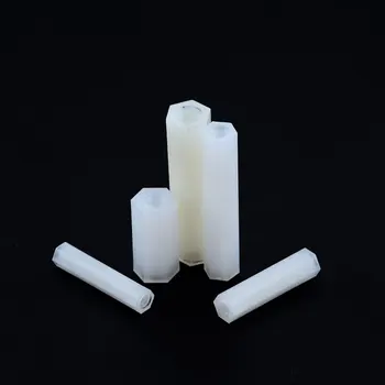 10 ADET M2*5-30 6 8 10 Beyaz Aralığı Vida Sütun Düz Kafa Dişi Çift Geçişli Naylon Plastik Somun PCB Sabit İçi Boş Sütun M2x5