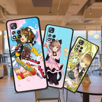 Cardcaptor Sakura Sihirli Anime Xiaomi Redmi için Not 11 10S 10T 9T 9S 8T 7S 6 5A 4X Pro Max 5G 2021 Yumuşak Siyah telefon Kılıfı kapak