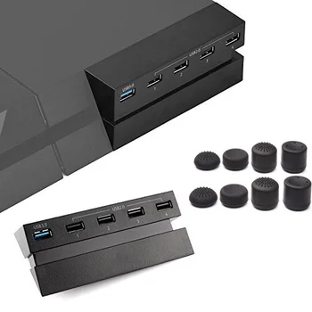 5 USB Bağlantı Noktası Hub PS4 Ana Bilgisayar, yüksek Hızlı Şarj Kontrol Splitter Genişleme Adaptörü Playstation 4 Konsol Genişletmek Hub + 8 Kapaklar
