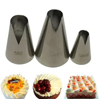 3 ADET DIY Krem Meme Pasta Paslanmaz Çelik Buzlanma Boru Nozullar İpuçları Set Kek Dekorasyon Pişirme araçları Pasta dekorasyon uçları