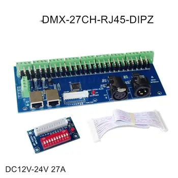 27CH Dimmer LED dekoder LED denetleyici ışıkları DMX512 LED Denetleyici Sabit voltaj Ortak anot Denetleyici DC12V-24V