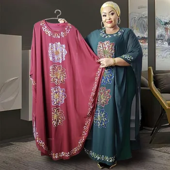 2022 Artı Boyutu Kadınlar için Afrika Elbiseler Şifon Boubou Ankara Dashiki Dubai Abaya Elbise Afrika Giysi Kadın Afrika Elbiseler