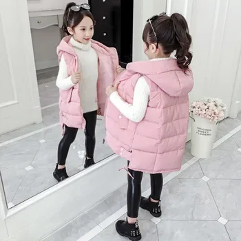 Çocuk Giyim Mont Kızlar için Sonbahar Kış Kız Rahat Yelek Ceket Toddler Aşağı Pamuk Yelek Kolsuz Çocuklar Sıcak Ceket