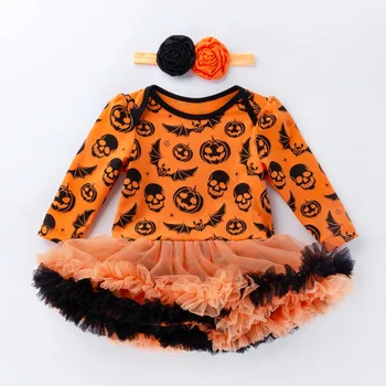 Benim İlk Cadılar Bayramı Bebek Giysileri Kabak Elbise Parti Karnaval Bebek cadılar bayramı kıyafetleri İçin Bebek Kız Giysileri Set