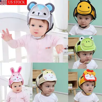 PUDCOCO Toddler Bebek emniyet kaskı Kafa Koruma Şapka Çocuklar Ayarlanabilir Yumuşak Headguard Kap