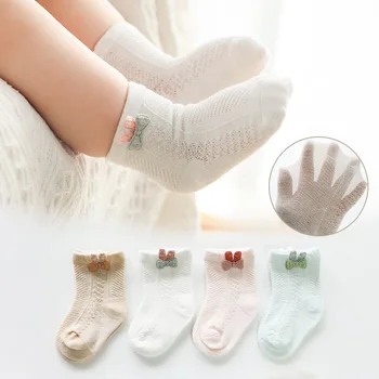 4 Çift / grup Bebek Çorap Örgü Çorap İnce Pamuklu Modelleri Kız Çorap Toddler Yenidoğan Çorap Aksesuarları Çocuk Çorap