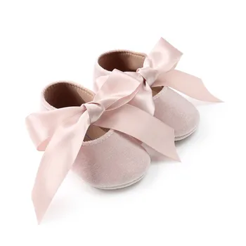 Bebek Kız Ayakkabı Bahar Kelebek Düğüm Yumuşak kaymaz Ayakkabı Beşik Pamuk İlk Yürüteç Yenidoğan Bebek Ayakkabıları