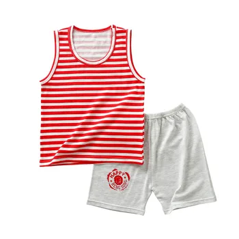 Erkek Kız yaz giysileri Kıyafet Seti Yelek Şort Bebek Pamuk Takım Elbise Çocuk T-shirt + Pantolon 2 ADET 1-4Yeas