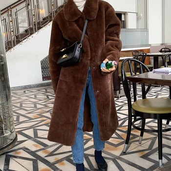 Yün Ceket Kadın Uzun kollu Moda Zarif ve İnce Saf Renk Hırka Giyim Mizaç Ceket Her İki Tarafta 2022 Yeni